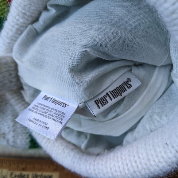 Each* Pier 1 Knitted Fair Isle Pom Pom Stocking /Crate & Barrel Snowflake - Picture 13 of 13